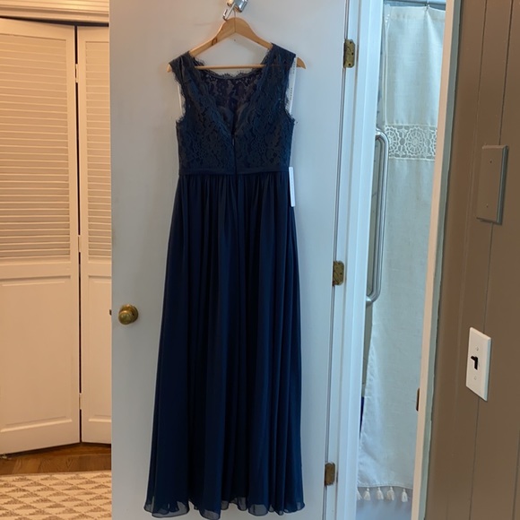 Azazie Dark Navy size A10 bridesmaid dress - Picture 3 of 9